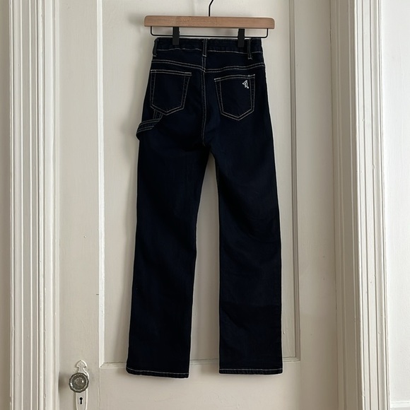 VIP Jeans Contrast Stitch Straight Leg Black Carpenter Denim with Hammer Loop - Picture 2 of 11